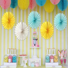 Wedding Party Decorations 4Inch 10cm Paper Folding Fan DIY Wedding Party Kids Birthday Party Decorations Tissue Paper Fan Flower 2024 - buy cheap
