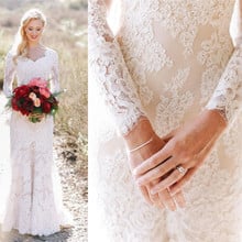 Vestido De Noiva Boho Lace Wedding Dress 2020 Summer Outdoor Long Sleeve Mermaid Wedding Gowns Handmade Bridal Dresses 2024 - buy cheap