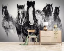 beibehang Custom photo mural wallpaper modern Horse running in the snow  TV living room background decorative painting wallpaper 2024 - buy cheap