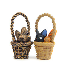Cesta animal hayao miyazaki, serviço de entrega kiki cat cesta de gato preto figura de ação, brinquedo de desenho animado, boneca colecionável presente 2024 - compre barato
