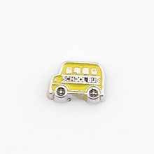 Yellow school bus, Floating charms,Fit floating charm lockets, FC0219 2024 - buy cheap