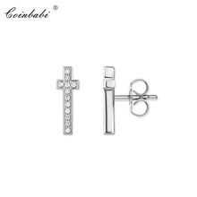 Stud Earring Cross Trendy Gift For Women  High Quality Earring Europe Style 925 Sterling Silver Faith Fashion Jewelry 2024 - buy cheap