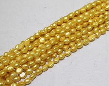 Wholesale Real Pearl Bead 8-11mm 15'' Light Gold Natural Freshwater Pearl Loose Beads Handmade Gift 2024 - buy cheap