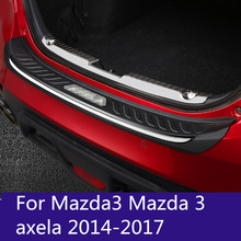 For Mazda3 Mazda 3 axela 2014-2017 Stainless Steel Exterior Rear Boot Trunk Fender Plate Trim Car accessories Hatchback Sedan 2024 - buy cheap