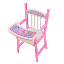 Silla de comedor rosa para niños pequeños, modelo de silla alta para muñecas, accesorio para muñecas, muebles para casa de muñecas, juguete de decoración 2024 - compra barato
