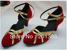Free Shipping Wholesale Discount Red Suede Closed Toe Ballroom Salsa Latin Waltz Smooth Dancing Shoes 2.5inch Size 34-41 2024 - buy cheap