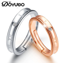 DOYUBO Simple Lovers 925 Sterling Silver Rings For Men & Women Adjustable Size Silver Couples Rings Engraving Logo Jewelry VB295 2024 - buy cheap