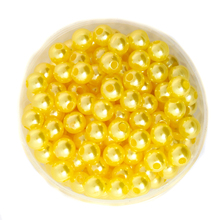Redondo de Color amarillo, aproximadamente 260 unids/lote, 8mm de diámetro Cuentas de perlas de plástico de imitación, venta al por mayor, para CN-BSG01-03YL DIY 2024 - compra barato