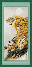 Uphill tiger(2)cotton Animal cross stitch kits 14ct white 11ct printed embroidery DIY handmade needle work wall home decor 2024 - buy cheap