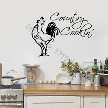 Rooster Decor Wall Decal Quotes Country Cooking Wall Stickers Country Kitchen Interior Decal Country Kitchen Art Decor DIY ZW453 2024 - buy cheap