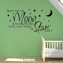Venda no ebay atirar para a lua. estrelas citação atacado adesivos de parede para crianças decoração do quarto, bebê menino decalques parede frete grátis q0222 2024 - compre barato