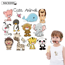 Nicediy Cartoon Cute Animal Patch Iron-On Transfers For Clothes Heat Thermal Transfers Patches For Baby Washable Applique Badge 2024 - compre barato