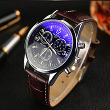 Luxury Fashion Men Watch Top Brand Luxury Leather Mens Glass Quartz Analog Wristwatch Watches Reloj Hombre 2024 - buy cheap