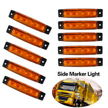 Luz Led ámbar lateral para remolque, marcador de luz para camión y caravana, 12V, 6Led, 10 Uds. 2024 - compra barato