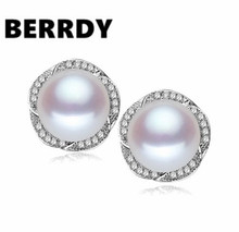 4 COLOR Real Freshwater Pearl Earrings Stud Earrings Fashion Shining Beautiful Girls' Female Lady's Jewelry Nice Gift 2024 - buy cheap