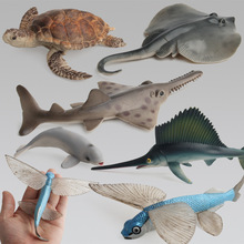 Модель с морскими животными, твердая эмуляция, Акула, Кит, экшн-фигурка, дельфин, обучение на Рождество, Обучающие Детские игрушки для мальчиков, детей 2024 - купить недорого