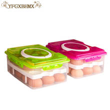 YFGXBHMX Portable Food Container Organizer Double Egg Storage Box Refrigerator Storage Tray Portable 24 Egg Box 2024 - buy cheap