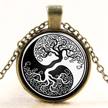 OneckOha Fashionable Time Stone Pendant Black White Tree Of Life Necklace Steampunk Jewelry Choker Necklace 2024 - buy cheap