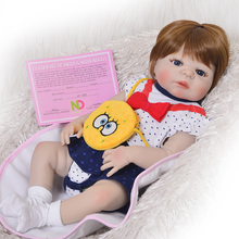 56cm Silicone Reborn Sleeping Baby Doll Kids Playmate Gift for Girls Baby Alive play house Toys for boy gift with yellow bag 2024 - buy cheap