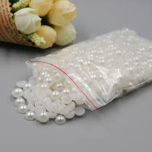7mm white Color 500pcs Craft ABS Resin Imitation Pearls Beige Color Half Round Flatback Pearls Scrapbook Beads For nail art 2024 - buy cheap