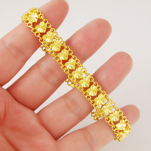 drop shipping 24k gold color women's jewelry,wholesale 24k gold hearts link chain bracelet for women ,fashion women's bracelet 2024 - buy cheap