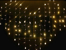 Coração-em forma de led fada string cortina de luz 2.5m * 1.5m 124 leds valentine natal festa de casamento guirlanda decoração-branco quente 2024 - compre barato