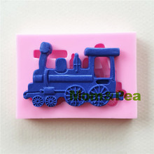 Mom&Pea 1047 Free Shipping Train Head Shaped Silicone Mold Cake Decoration Fondant Cake 3D Mold Food Grade 2024 - buy cheap