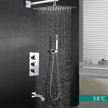 8" or 10" or 12" Rain Shower Thermostatic Shower mixer valve three way Shower ser with holder and spout SS0158 2024 - buy cheap