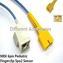 Совместим с MEK MP100/110/400/500/1000, педиатрический зажим для пальцев Spo2 датчик пульсоксиметра зонд Spo2 кабель адаптера 1 м ТПУ 2024 - купить недорого