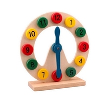 Монтессори От 2 до 4 лет математические игрушки Красочные головоломки цифровые геометрические часы Детские Обучающие деревянные часы игрушки для детей 2024 - купить недорого