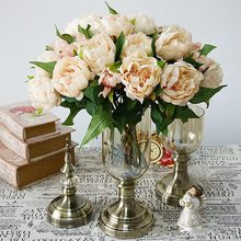 Flores Artificiales de Alta Calidad Peonía 3 Cabezas Flores de Seda Decoración del Hogar Flores de Boda Envío Gratis 2024 - compra barato
