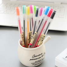 12 pcs/lot Creative Colorful Gel Pen with Memo Pads Set School Office Writing Stationery Supply 0.5mm Colored Ink Maker Pens 2024 - buy cheap