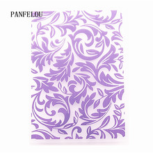 PANFELOU Purple vines Embossing folders Plastic For Scrapbooking DIY Template Fondant Cake Photo Album Card Making 2024 - buy cheap