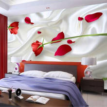 Custom Mural Wallpaper 3D Stereo Red Rose Sofa Background Wall Murals Non-woven Bedroom TV Backdrop Photo Wallpaper For Walls 3D 2024 - buy cheap