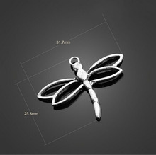 100pcs prata antiga pequena libélula charme pingente-faça você mesmo achados colar pulseira metal moda saco acessórios 31.7mm x25,8mm 2024 - compre barato