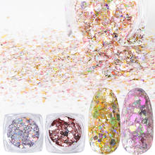 1Box Mermaid Nail Art Glitter Sequins Holographic Hexagon Sparkles For Nail Polish Flakes Manicure Powder Nail Glitter SADJ01-12 2024 - buy cheap