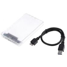 Wholesale 2.5 Inch USB 3.0 SATA HDD Hard Disk External Enclosure Transparent Case Box 2024 - buy cheap
