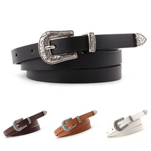 Colorful Women Dress Belts with Metal Buckle Female Narrow Faux PU Leather Waist Belt Waistband Strap 2024 - buy cheap