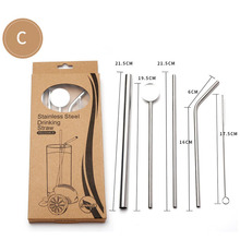 30sets Reusable Drinking Straw Eco-Friendly Stainless Steel Metal Straight/Bend Straw with Cleaner Brush Bar Accesaries 2024 - buy cheap