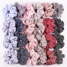 1PCS 24 Colors Stripes Dot Grid Hound'stooth Elastic Hair Bands Ponytail Holder Scrunchies Tie Hair Rubber Lady Hair Accessories 2024 - buy cheap