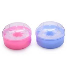 New High Quality Baby Soft Face Body Cosmetic Powder Puff Talcum Powder Sponge Box Case Container 1PCS Wholesale- Random Color 2024 - buy cheap