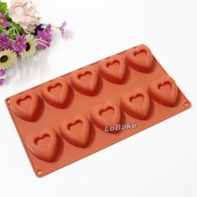 New High quality 10 cavities red heart donut shape molde silicona chocolate fondant pudding jelly candy confeitaria bolo tools 2024 - buy cheap