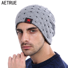 AETRUE Brand Knitted Hat Men Winter Beanies Caps Women Five Star Baggy Bonnet Blalaclava Skullies Winter Beanies For Men Hat 2024 - buy cheap