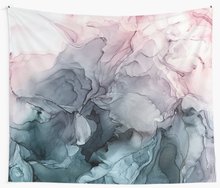 Blush and Payne's Grey Flowing Abstract Painting Wall Tapestry Cover Beach Towel Throw Blanket Picnic Yoga Mat Home Decoration 2024 - buy cheap