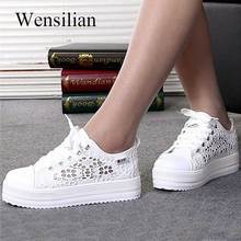 Fashion Platform Sneakers Women Vulcanize Shoes Canvas Casual Shoes  Breathable Wedges Shoes For Women Trainers Tenis Feminino 2024 - buy cheap