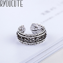 Богемные большие кольца из настоящего серебра для женщин, ювелирные изделия в стиле панк, винтажные античные кольца для помолвки, вечерние кольца, подарок 2024 - купить недорого