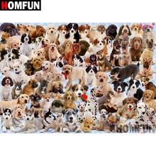 HOMFUN 5D DIY Diamond Painting Full Square/Round Drill "Animal dog" 3D Embroidery Cross Stitch gift Home Decor A08253 2024 - buy cheap