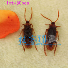 1Lot=50pc Halloween Fun  Halloween Decoration Festival Supplies Plastic Cockroach Fun Joking Toys Decoration Halloween Props 2024 - buy cheap