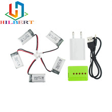 5 шт. 3,7 В 380 мАч LiPo батарея с X5 зарядным устройством для JRC H6C Hubsan H107 DM003 RC беспилотные вертолеты игрушки управления 2024 - купить недорого