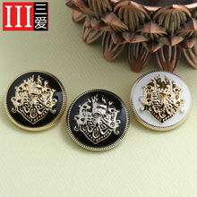 12 pcs/lot 20mm three color mixed, free shipping top quality fashion metal buttons overcoat lions outerwear shirt button 2024 - buy cheap
